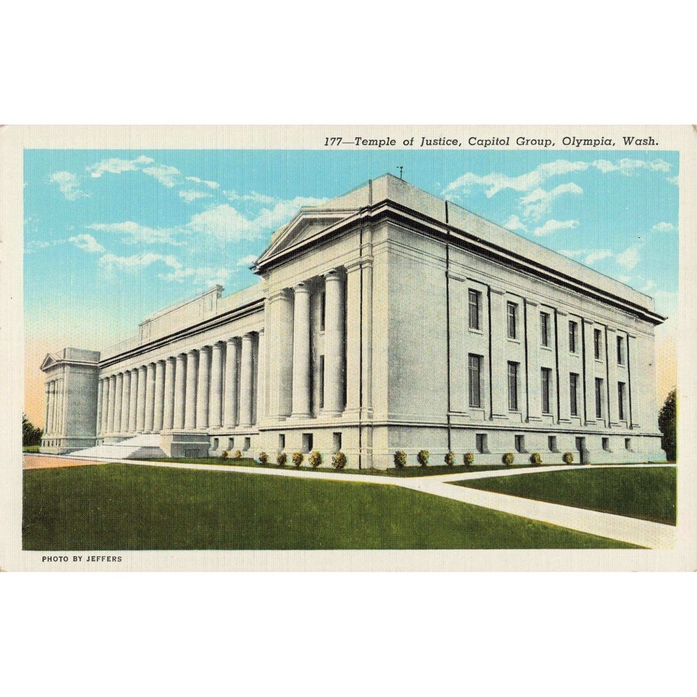 Vtg Linen Postcard Temple of Justice Olympia WA Capitol Group #177 - Picture 1 of 2